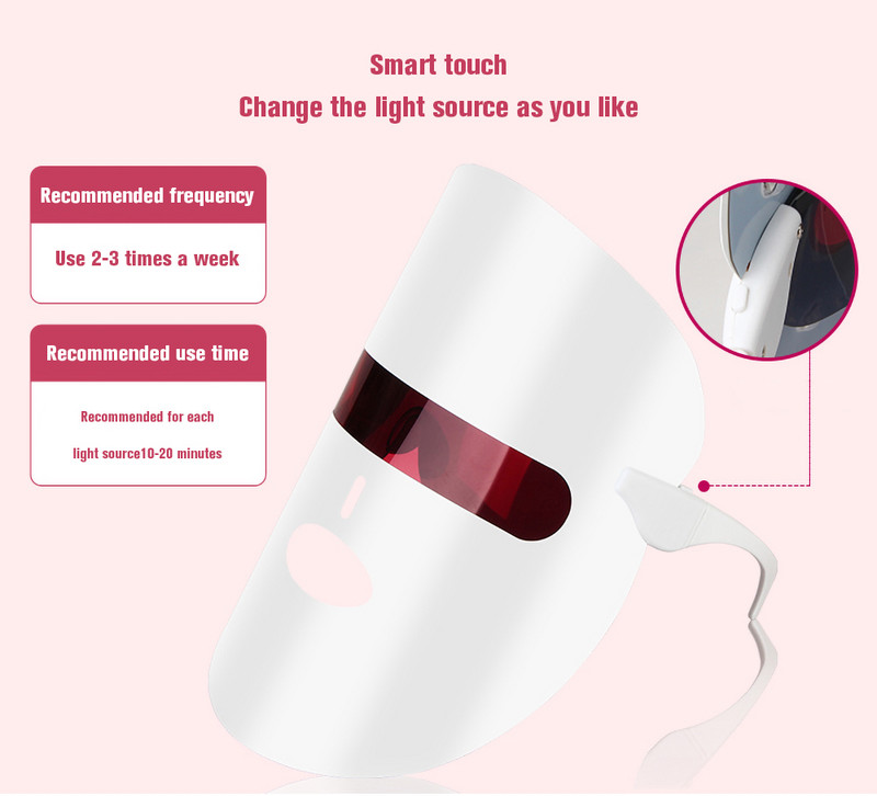 LED Maska za lice u 7 boja Instrument za akne Ljepota Foton Pomlađivanje kože Protiv akni Uklanjanje bora Spektrometar za zatezanje pora