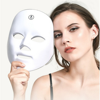 Led Mask Face Massager 7 Colors LED Light Face Care Treatment Beauty Anti Acne Therapy Face Whitening Машина за подмладяване на кожата