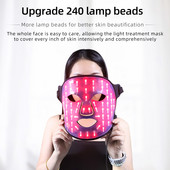 USB Charge 4 színű Led maszk Piros fényterápiás Arc Sebészeti Spa Arc Led Photon Maszk arcápoláshoz Szépség pattanásos kezelés