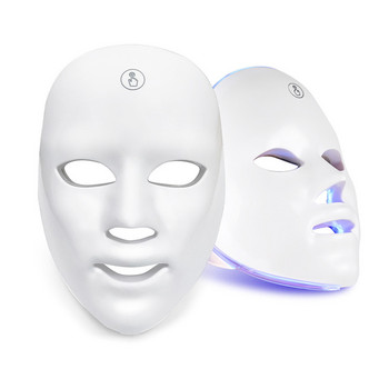 Μάσκα προσώπου LED Skin Rejuvenation Photon Light 7 Colors Mask Therapy Wrinkle Tighten Skin Tool Μηχάνημα προσώπου Επισκευή ακμής