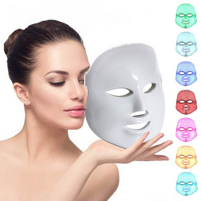 7 szín világos LED bőrfiatalító gépi maszk nyakbőrrel Arcápoló Beauty Anti Acne Therapy Whitening Tool