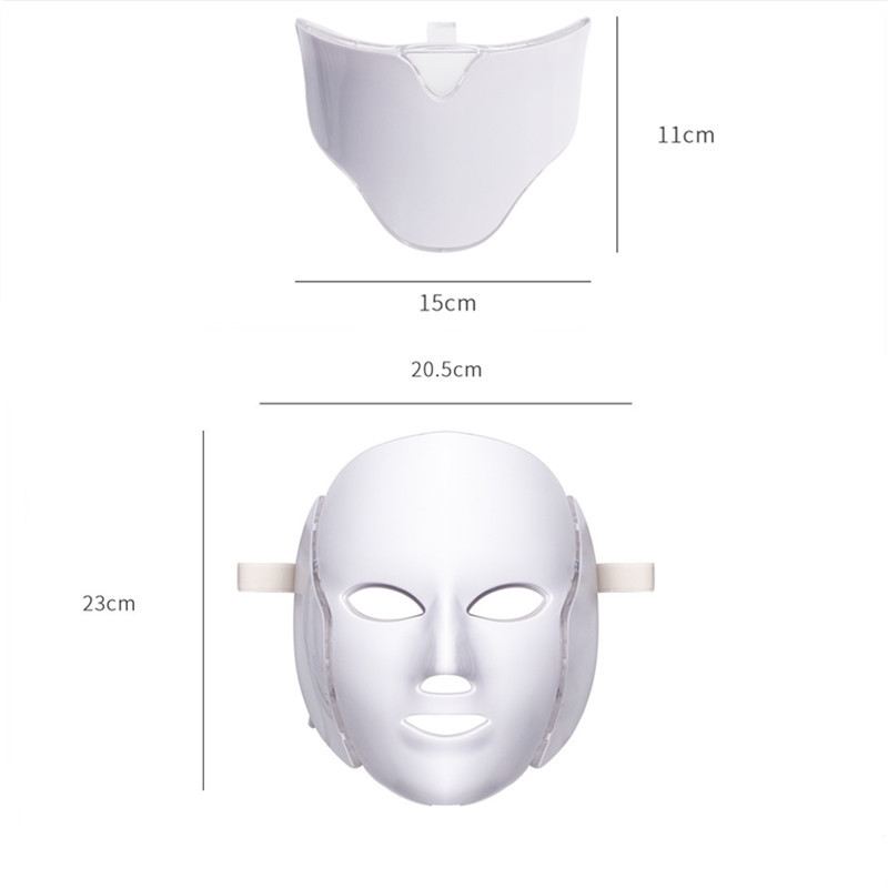 7 szín világos LED bőrfiatalító gépi maszk nyakbőrrel Arcápoló Beauty Anti Acne Therapy Whitening Tool