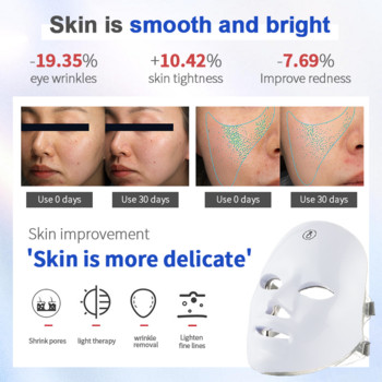 Επαναφορτιζόμενη μάσκα προσώπου 7 χρωμάτων Led Φωτοθεραπεία Αναζωογόνηση δέρματος φωτονίου αφαίρεσης ακμής Συσφιγκτικό εργαλείο φροντίδας λεύκανσης δέρματος προσώπου