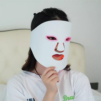 Photon LED 7-цветна силиконова маска за лице LED светлинна терапия Гъвкава мека силиконова маска за лице и шия против бръчки и стягане на кожата Spa