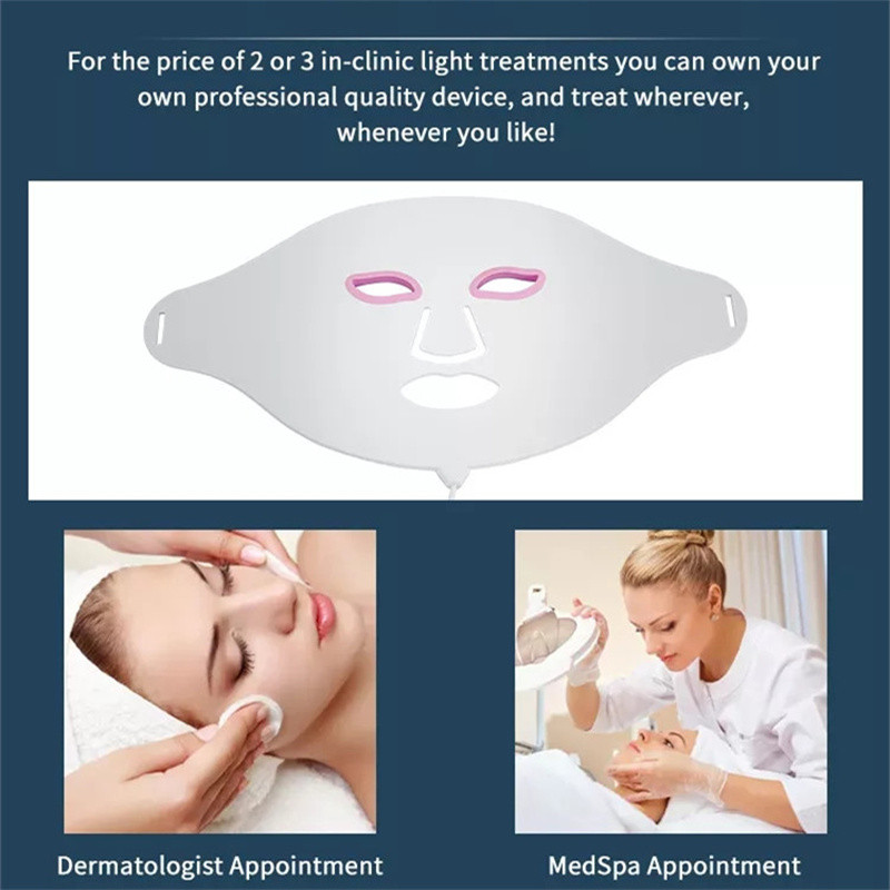 Photon LED 7 színű szilikon arcmaszk LED fényterápiás hajlékony puha szilikon arcmaszk nyakra ránctalanító Ance feszesítő bőrfürdő