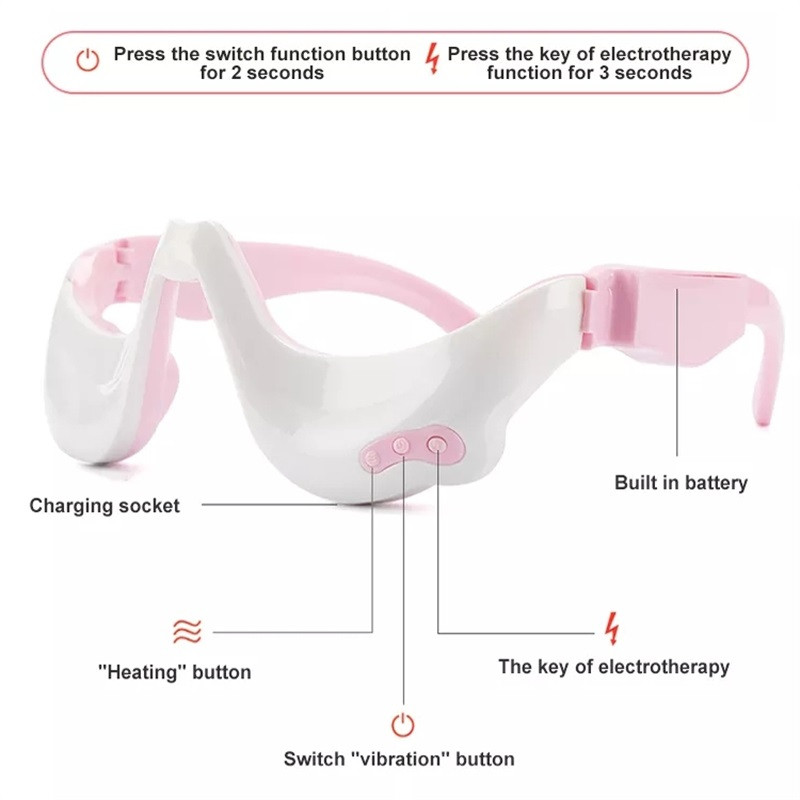 Akių masažuoklis maišeliams ir tamsiems ratams Šoko gražuolės ir moterų priežiūra Karštas kompresas Profesionalūs kosmetikos prietaisai nuo raukšlių