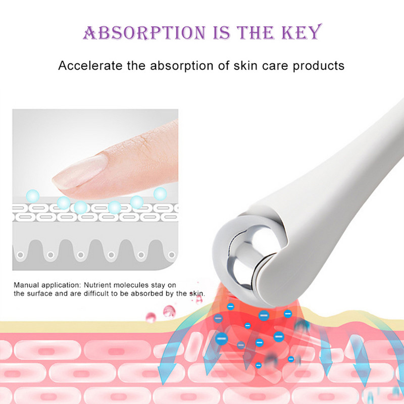 Új Alloy Head Small Ball Eye Cream Arckrém Introducer Massage Mini Ice Roller Skin Beauty Masszázs Henger Távolítsa el az ödémát