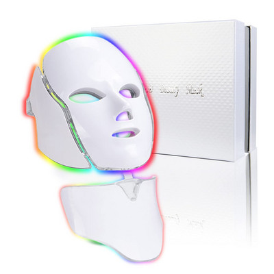 USB 7 Colors LED Arcmaszk Fotonterápiás Bőrfiatalítás Pattanások Elleni Ránctalanítás Bőrápoló Maszk Bőrvilágosító