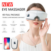 Szemmasszírozó 4D Smart Airbag Vibrációs Szemkörnyékápoló Műszer Hot Compress Bluetooth Szemmasszázs Szemüvegek Fáradtsági tasak és ránctalanító