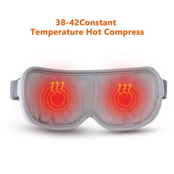 Ηλεκτρικό 4D θερμαντικό μασάζ ματιών Δονητής ζεστή συμπίεση Bluetooth Μουσική Μασάζ φροντίδας ματιών Αντιρυτιδική ανακούφιση από κόπωση Μαύρος κύκλος