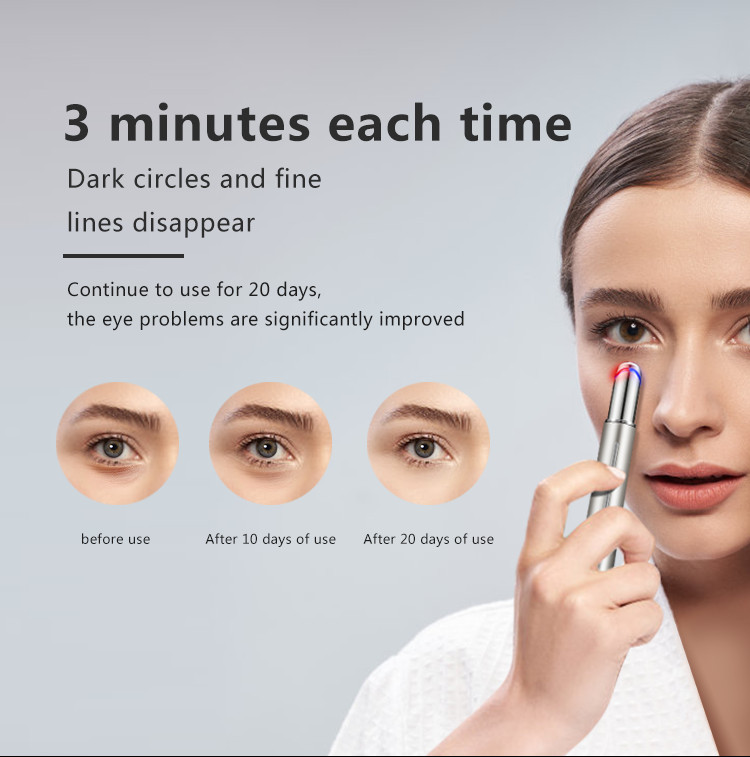 Ηλεκτρικό μασάζ ματιών Κόκκινο και μπλε αντιρυτιδικό μασάζ ματιών Αντιγηραντική φροντίδα ματιών Ζεστό μασάζ εξάλειψη των μαύρων κύκλων