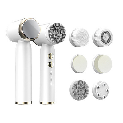 Βούρτσα καθαρισμού προσώπου με υπερήχους αδιάβροχη 6 σε 1 αυτόματη περιστρεφόμενη συσκευή καθαρισμού πόρων δέρματος προσώπου Ηλεκτρική μηχανή αφαίρεσης μαύρων στιγμάτων