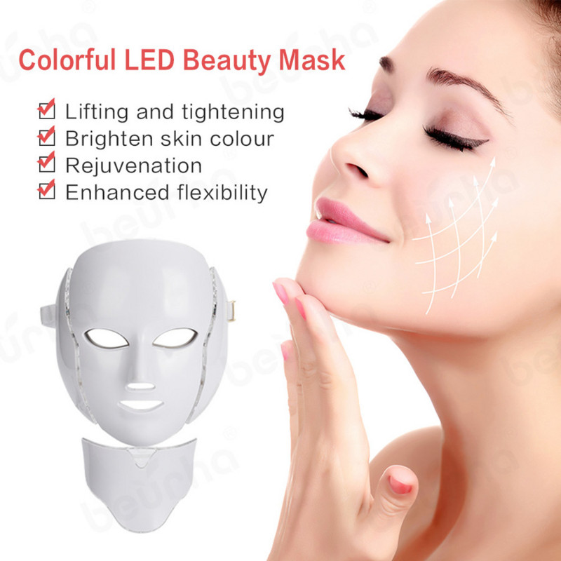 7 Colors Led Facial Mask Face Mask Machine Led Red Light Therapy Bőrfiatalító Led Anti Wrinkle Elektronikus Arcmaszk Hufu