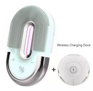 Elektromos arctisztító kefe szilikon Sonic arctisztító mély pórustisztító bőrmasszírozó arctisztító kefe EMS Color Light