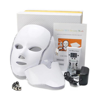 Factory Price Beauty Photootherapy 7 Χρωμάτων Red Led Light Facial Mask With Neck Led Light Spa PDT Therapy Skin Rejuvenation Mask