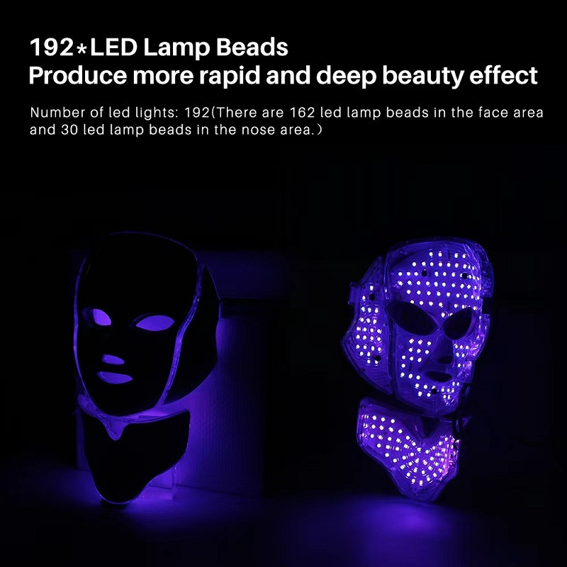 Gyári ár Beauty Phototherapy 7 Colors Red Led Light arcmaszk nyakkal Led Light Spa PDT Therapy bőrfiatalító maszk