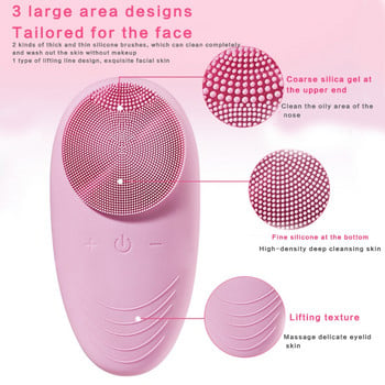 Q1QD Sonic Face Cleansing Brush Акумулаторна 5 скоростна вибрираща водоустойчива силиконова търкалка за лице за дълбоко почистване Ексфолиране