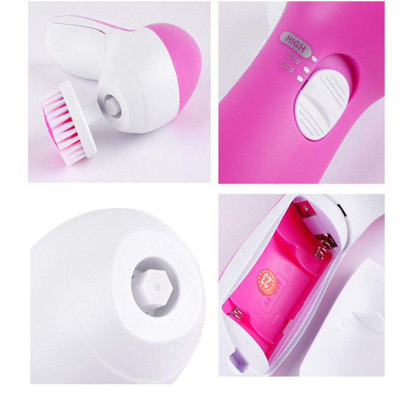 Βούρτσα καθαρισμού προσώπου 5 σε 1 Ηλεκτρικό όργανο καθαρισμού προσώπου σιλικόνης βαθύς καθαρισμός καθαρισμού πόρων Εργαλείο περιποίησης προσώπου μασάζ προσώπου