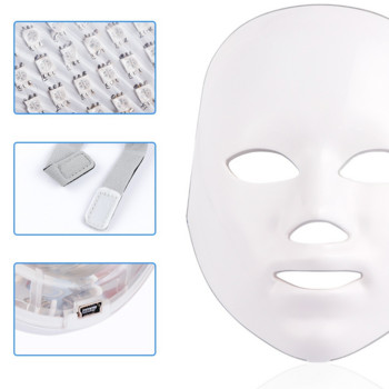 7 цвята LED маска за лице Фотонна светлинна терапия Подмладяване на кожата Facial PDT Грижа за кожата Beauty Mask Ance Treatment