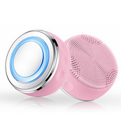 Βούρτσα καθαρισμού προσώπου με υπερήχους Βαθύς καθαρισμός LED Light Therapy Εργαλείο περιποίησης δέρματος Θερμαντικό καθαριστικό προσώπου σιλικόνης