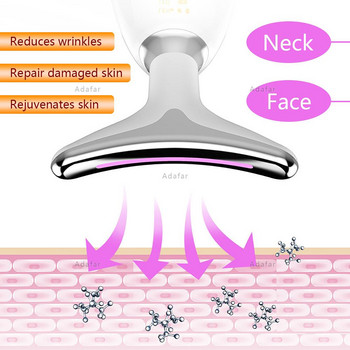 Συσκευή ομορφιάς προσώπου λαιμού LED φωτονοθεραπεία Skin Tighten Reduce Double Chin Anti Wrinkle Remover Lifting Massager 24K Care Tools
