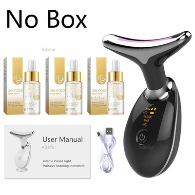 Neck Face Beauty Device LED Photon Therapy Skin Tighten Reduce Double Chin Anti Wrinkle Remover Emelő masszírozó 24K Care Tools