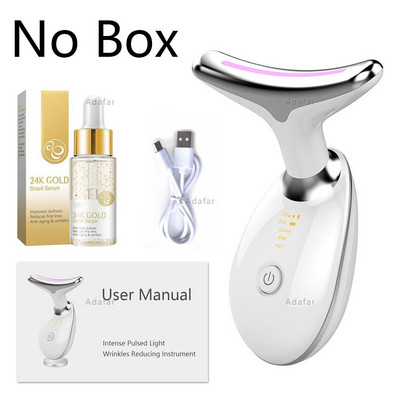 Neck Face Beauty Device LED Photon Therapy Skin Tighten Reduce Double Chin Anti Wrinkle Remover Emelő masszírozó 24K Care Tools
