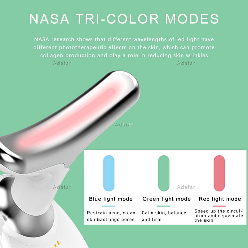 Kael Näo Iluseade LED-fotoonteraapia Nahk pinguldab Vähendab Topeltlõua Kortsudevastane Eemaldaja Lifting Massager 24K Hooldustööriistad
