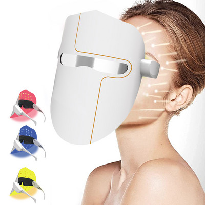 Υπέρυθρη μάσκα προσώπου Led Light 7 Χρώματα Συσκευή ομορφιάς Αναζωογόνηση δέρματος Οικιακή χρήση Μάσκες προσώπου Led Φωτοθεραπεία αφαίρεση ρυτίδων