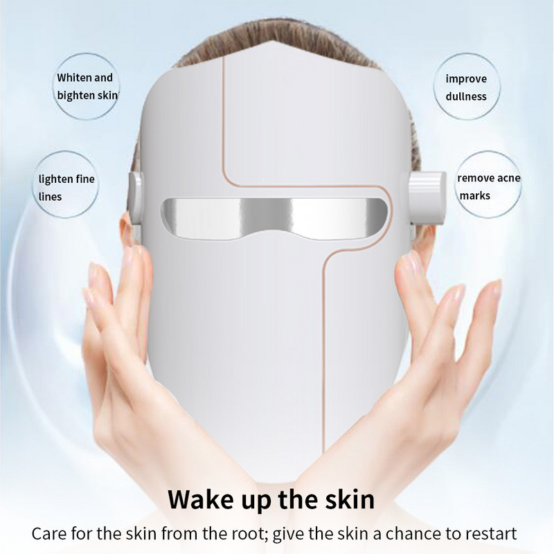 Infraraudonųjų spindulių šviesos diodų šviesa veido kaukė 7 spalvų grožio prietaisas odos atjauninimas namuose naudojamas LED veido kaukės Fototerapija, raukšlių šalinimas