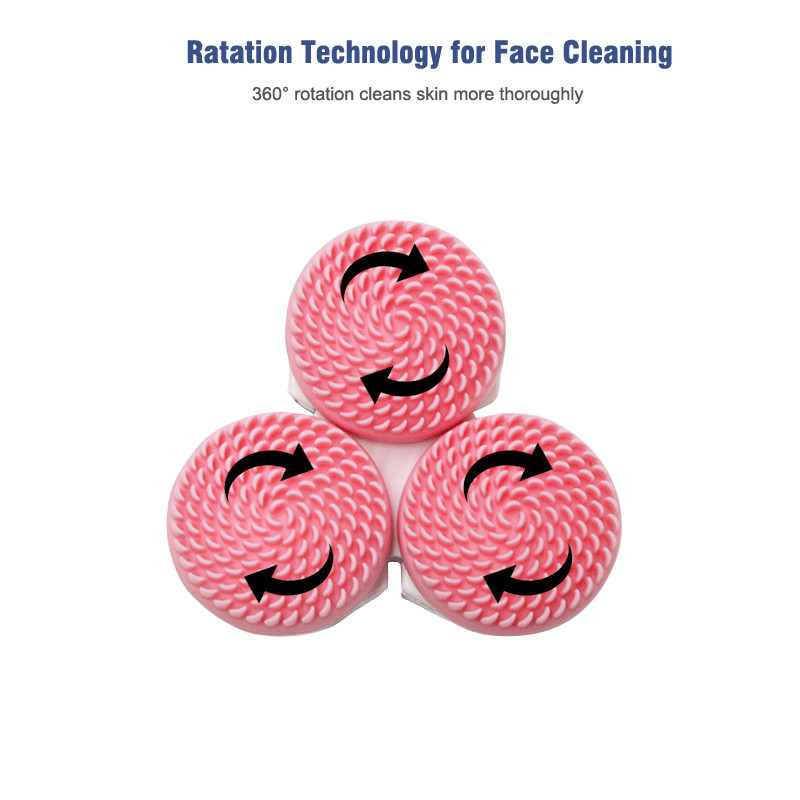 3D elektromos arctisztító kefe 2 szilikon kefefejjel + 1 Dupont sörtéjű tisztítókefe Sonic Face Cleaner pórustisztító