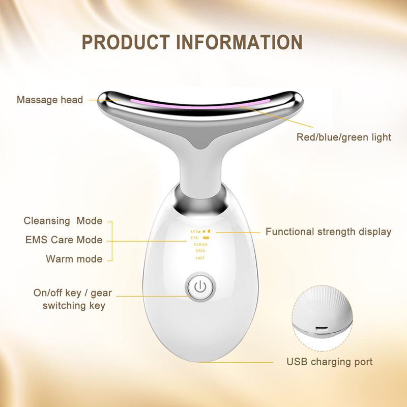 Συσκευή ανύψωσης προσώπου λαιμού EMS Microcurrent Vibration Face Massager Σύσφιξη κατά των ρυτίδων αφαίρεση σύσφιξης Εργαλεία περιποίησης δέρματος