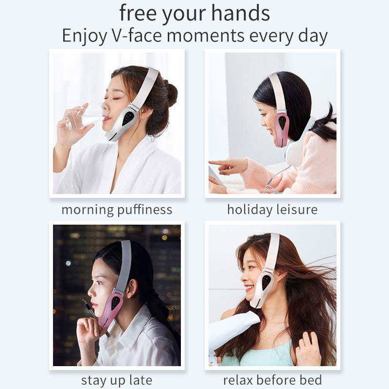 Συσκευή ανύψωσης προσώπου LED Photon Therapy EMS Μασάζ με δόνηση αδυνατίσματος προσώπου Διπλό πηγούνι σε σχήμα V Cheek Lift Face