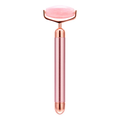 Electric Roller Jade Vibrating Rose Quartz/Aventurine Massager for Face Eye Neck Massage Facial Skin Care Chin Lift Slim Tool