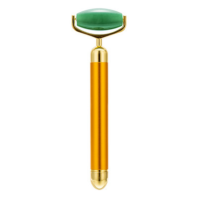 Electric Roller Jade Vibrating Rose Quartz/Aventurine Massager for Face Eye Neck Massage Facial Skin Care Chin Lift Slim Tool