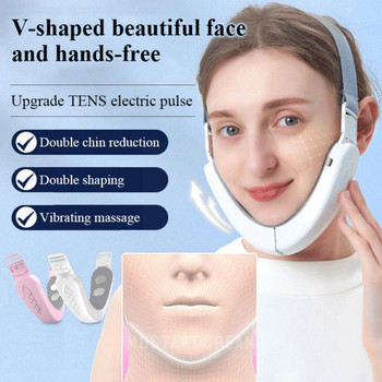 EMS Facial Massager Double Chin V-Line Lift Up Belt Light Lifting Μπλε συσκευή αδυνατίσματος Face Stimulator Face Vibration Led P5Y0