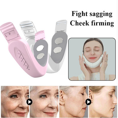 EMS Sejas Masieris Dubultzoda V-Line Lift Up Josta Light Lifting Blue Novājēšanas ierīce Sejas stimulators Sejas Vibrācijas Led P5Y0