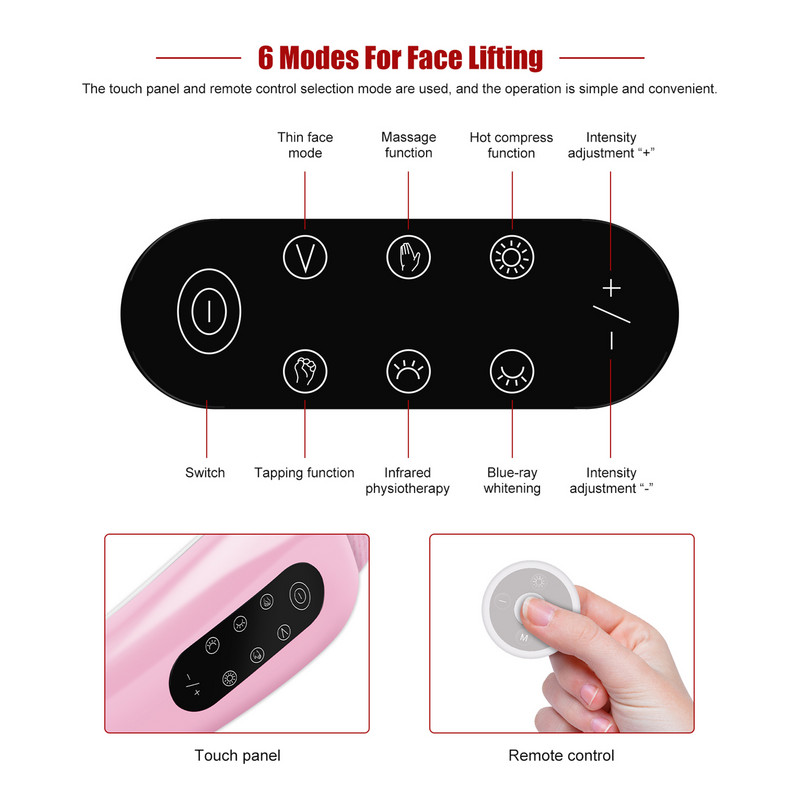 Masažer za lice za mršavljenje brade V-Line Up Lift Belt Machine LED Photon Light Therapy EMS masaža Anti Age V Face Alat za mršavljenje lica