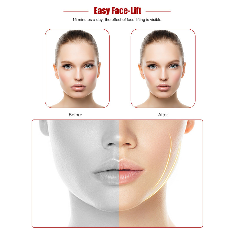 Masažer za lice za mršavljenje brade V-Line Up Lift Belt Machine LED Photon Light Therapy EMS masaža Anti Age V Face Alat za mršavljenje lica