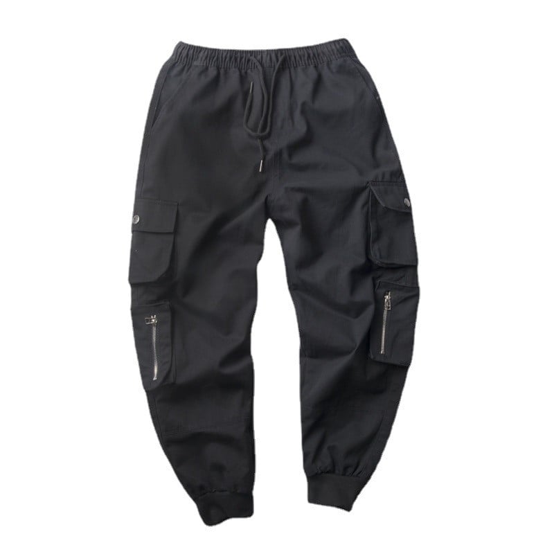 Μοντέρνα παντελόνια σάλι με μοντέρνα άνθη με διακοσμητικά φερμουάρ και μεγάλες άνετες τσέπες