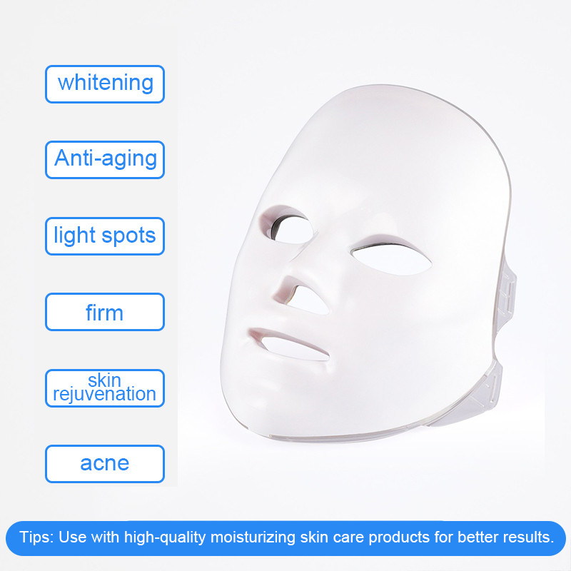 Mască facială LED în 7 culori Terapie cu fotoni Frumusețe Anti-Acnee Îndepărtarea ridurilor Întinerirea pielii Instrumente de îngrijire a pielii pentru față Stil minimalism