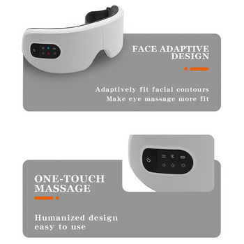 Ηλεκτρικό έξυπνο μασάζ ματιών Bluetooth Μουσική Αναδιπλούμενο μασάζ με ζεστή συμπίεση δόνησης Μαύροι κύκλοι ματιών Αφαίρεση Εργαλεία φροντίδας ματιών