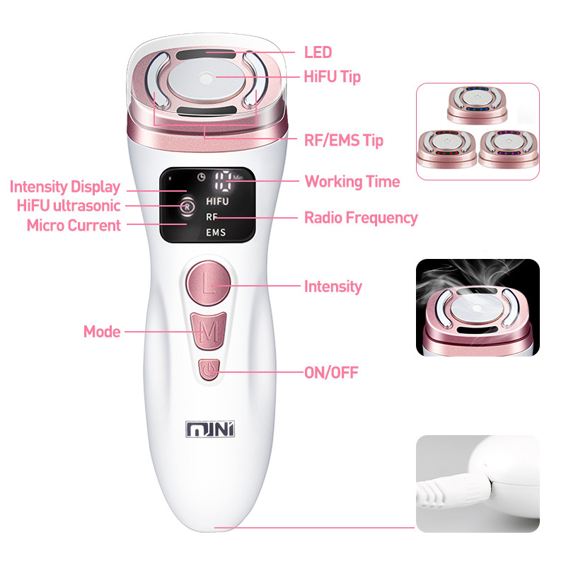 2022 Mini HIFU 2nd Generation Eredeti EMS RF Ultrahangos Fiatalító Tighten Lifting Therapy Bőr arcápoló LED ránctalanító