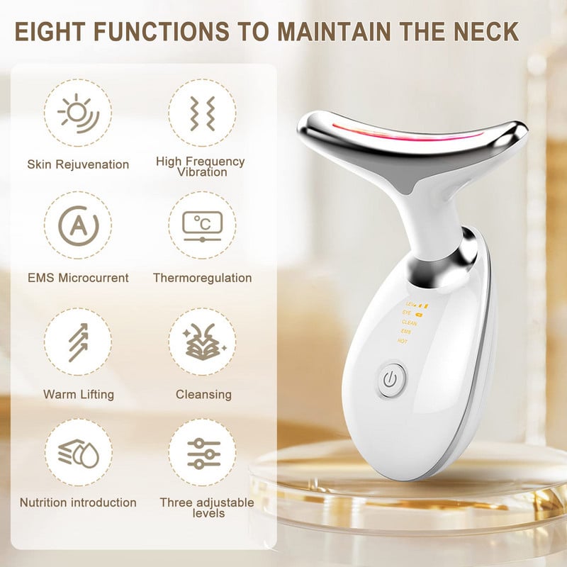 Neck Facial Lifting Device EMS Microcurrent Vibrációs Arcmasszírozó Feszesítő Ránctalanító Eltávolítás Feszesítő Bőrápoló eszközök