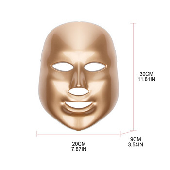 Светодиодна маска за лице Светлинна терапия 7 цветни фотонни светлини Поддръжка Подмладяване на кожата Дистанционно управление Дом за грижа за кожата на лицето