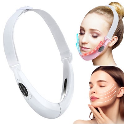 EMS Facial Lifting Device LED fotonterápiás arc karcsúsító vibrációs masszírozó dupla álla V vonal emelő öv cellulit állkapocs eszköz