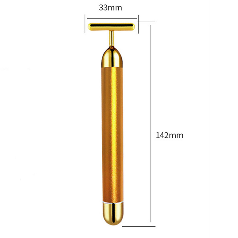 24K Vibrate Beauty Bar Arcmasszírozó görgős Elektromos Face Lift Masszázs Karcsúsító Ránctalanító Bőrápoló Feszesítő Gold Stick