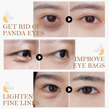 Нов 2022 г. 1 чифт златна кристална колагенова маска за очи Лепенки за очи за грижа за очите Тъмни кръгове Премахване на кожата против стареене на бръчки Красота на очите