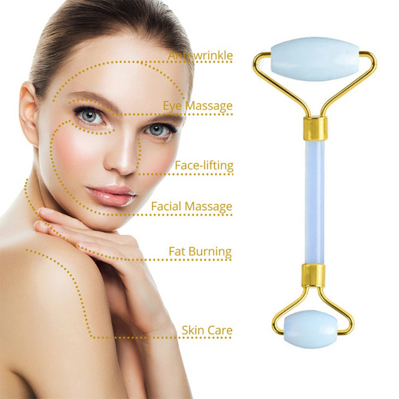 Natural Jade Stone görgős masszírozó arcmasszázs eszközkészlet arcra testhez Gua Sha kaparó ránctalanító arc lifting szépségápoló eszköz