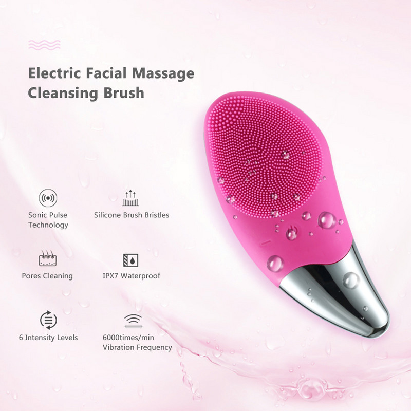 Mango Shape arcmasszázs tisztító vízálló szilikon Sonic Deep Pore Electic arctisztító kefe Arclemosó Bőrápoló